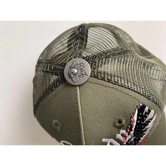 Ed Hardy Trucker Hat Embroidered Rhinestone Dragon Tattoo Snapback Cap Green NEW - Picture 10 of 14